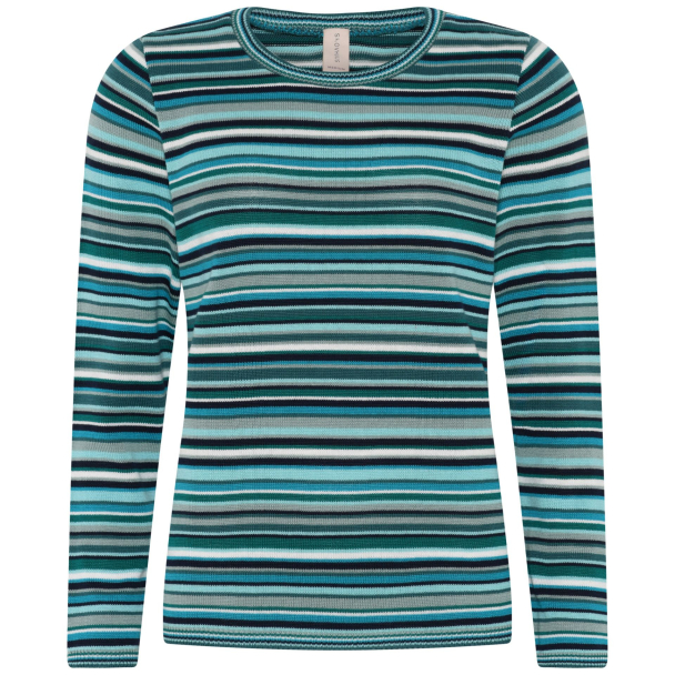 Genser m/striper 3427 Petrol