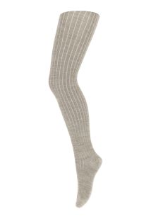 Strømpebukse Rib Ull/bambus Beige