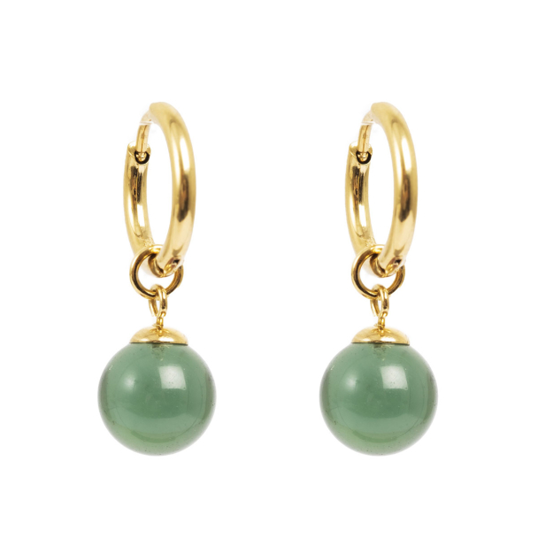 Green Glass Ball Øredobb - Image 2