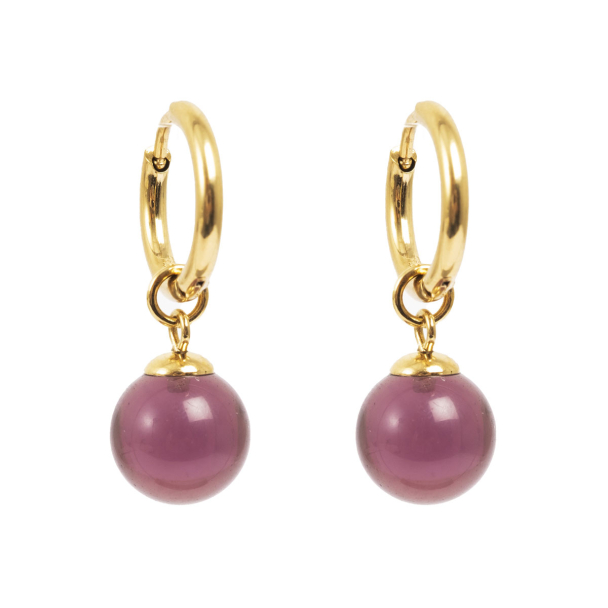 Grey Glass Ball Øredobb - Image 4