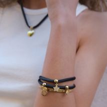 Armband 2-rads Sateng Svart