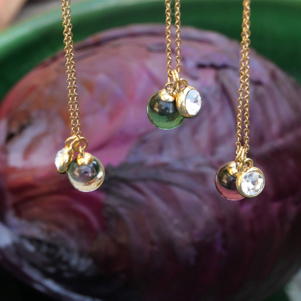 Grey Glass Ball Øredobb - Image 6