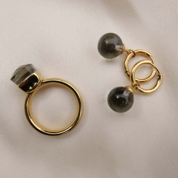 Grey Glass Ball Øredobb - Image 7