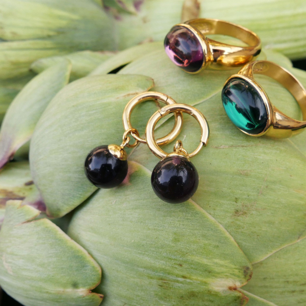 Grey Glass Ball Øredobb - Image 8