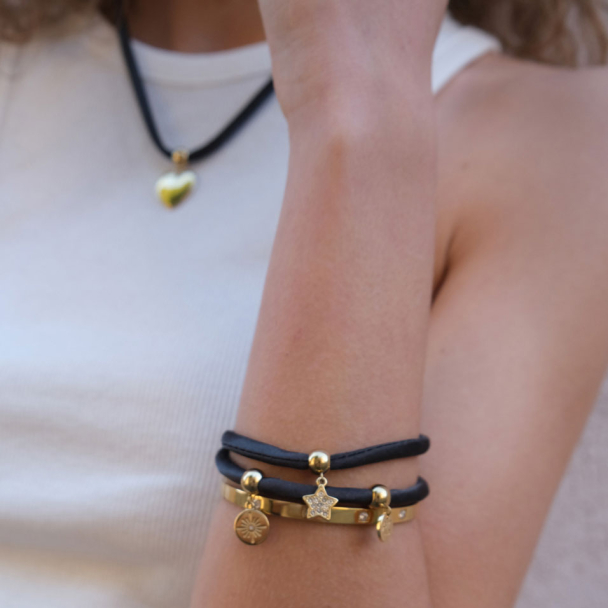 Armband 2-rads Sateng Taupe - Image 4