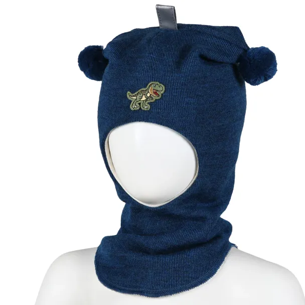 Balaclava m/dinosaur Blå
