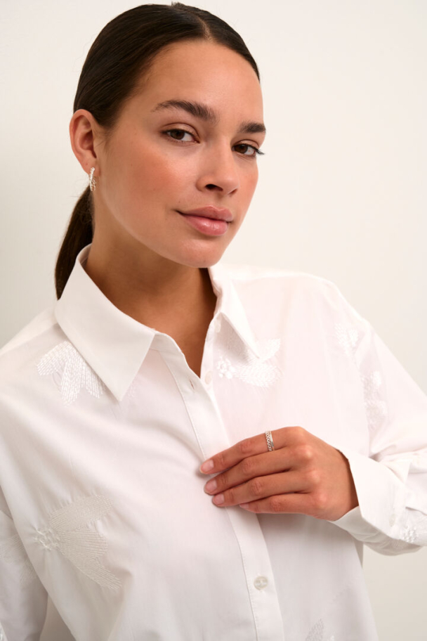 KAelsa Skjorte m/broderi Hvit - Image 3