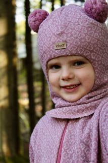 Balaclava m/hjerter Rosa