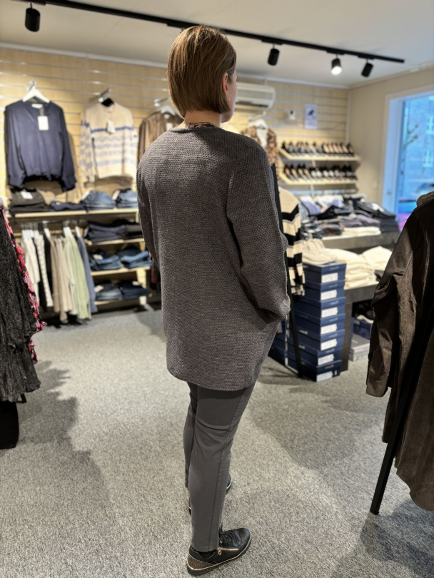 Larke Strikkejakke Grå - Image 2