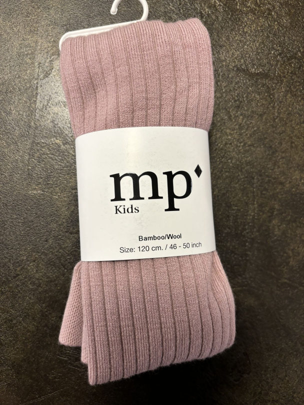 Strømpebukse Rib Ull/bambus Beige - Image 3