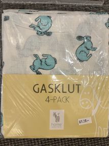 Gasklut 4-pk Kanin Blå
