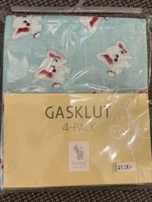 Gasklut 4-pk Elefant Mint