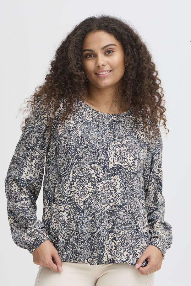 FRflowy Bluse 5 Navy Blazer - Image 1
