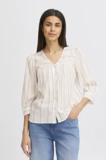 FRnadi Bluse m/striper Rød