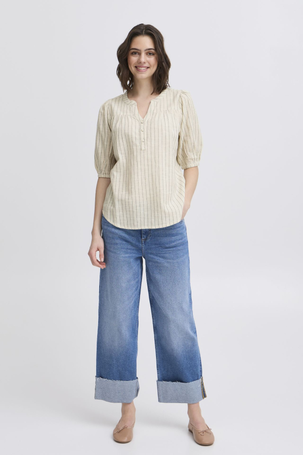 FRbonnie Bluse m/striper Marine - Image 2