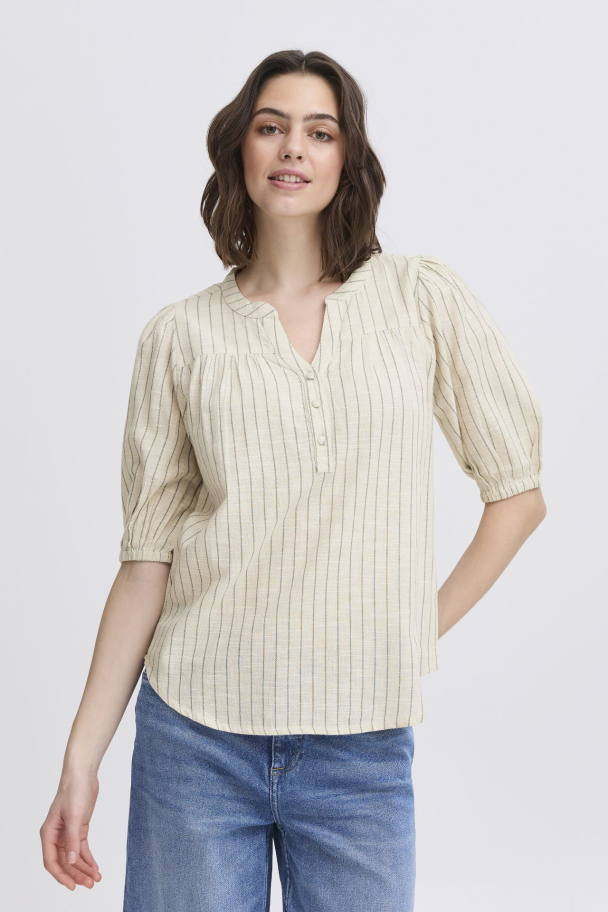 FRbonnie Bluse m/striper Marine - Image 1