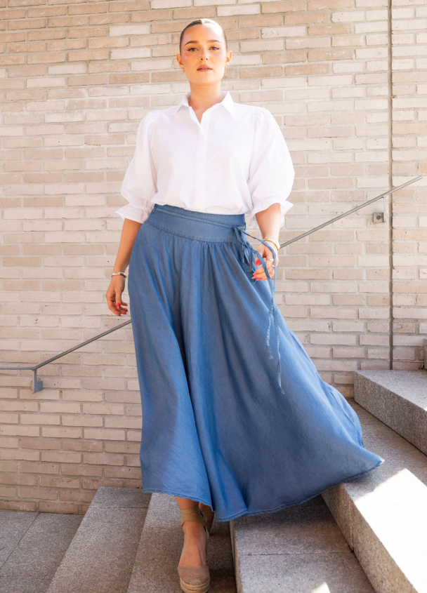 Astrid Skirt - Soft Denim