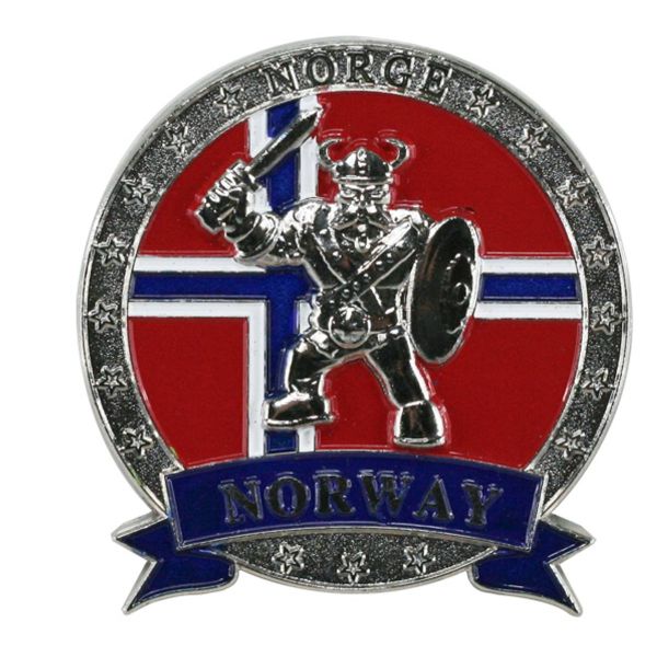 Magnet med sølv viking og Norway