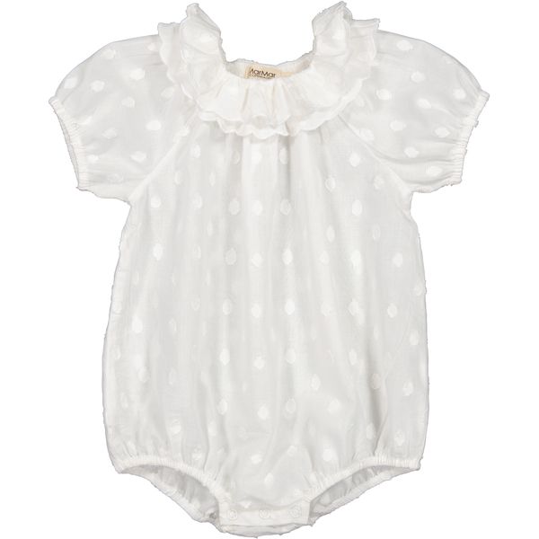 MarMar | Rosetta Romper Dobby Dots - Gentle White