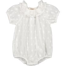 MarMar | Rosetta Romper Dobby Dots - Gentle White