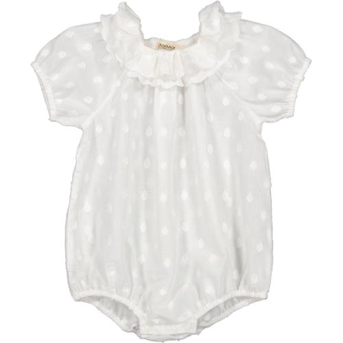 MarMar | Rosetta Romper Dobby Dots - Gentle White