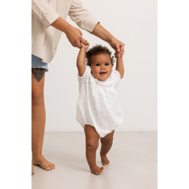 Rosetta Romper Dobby Dots - Gentle White - Image 2