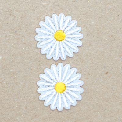 Strykelapp - Hvite margeritter
