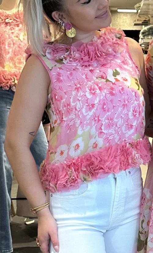 Organza Frilly Top -  Cherry Blossom 