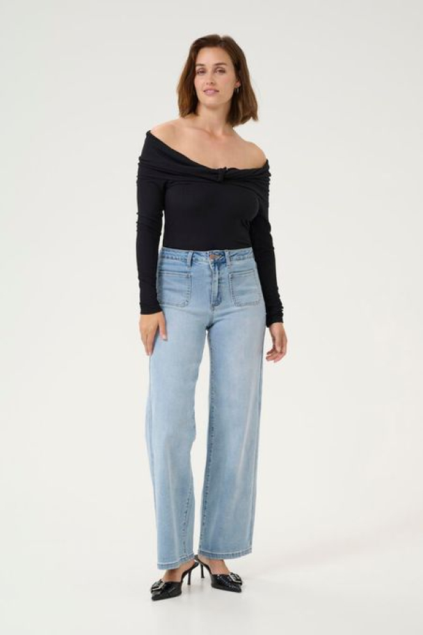 KAKarla HW Wide Jeans Lys Denim - Image 1