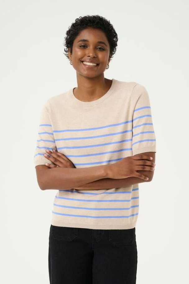 KAlizza Striped Topp Beige/Lys Blå - Image 1