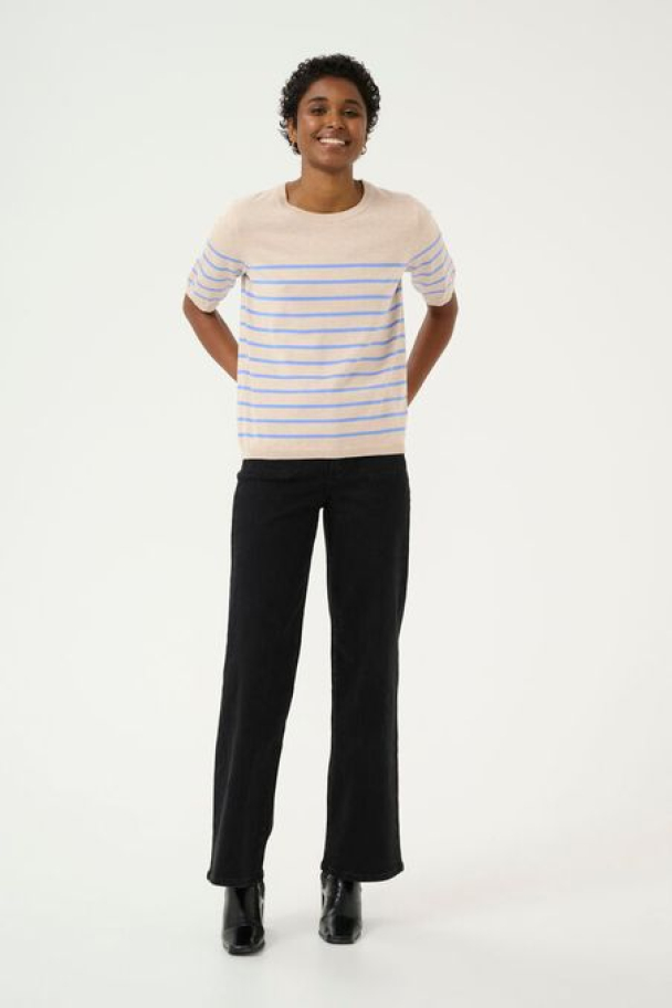 KAlizza Striped Topp Beige/Lys Blå - Image 2