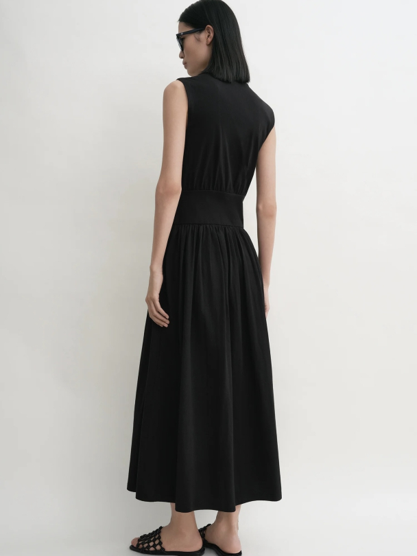 Sleeveless Cotton Tee Dress Black - Image 2