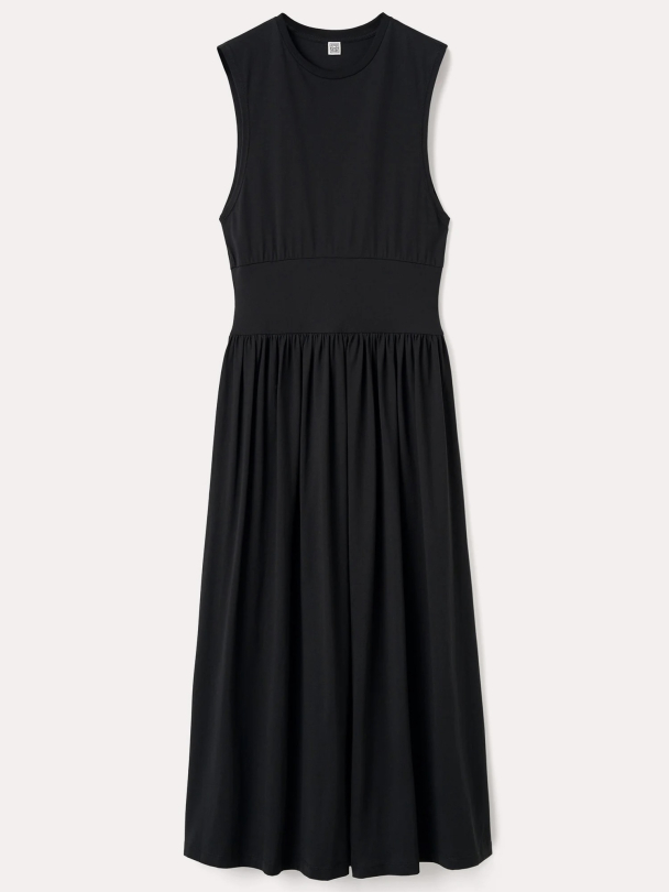 Sleeveless Cotton Tee Dress Black - Image 5
