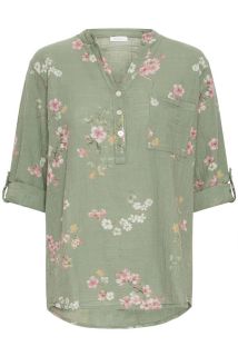 SBalexa Blomster Bluse Grønn