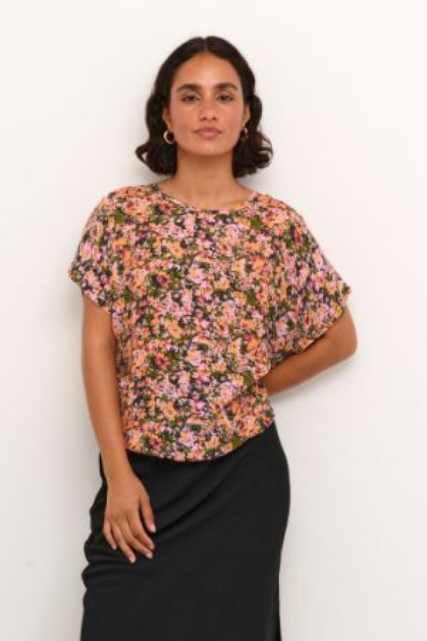 KAamber SL Printed Bluse Melon - Image 1