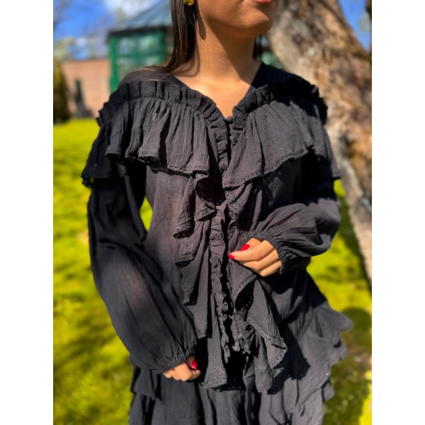 Frill Blouse - Black