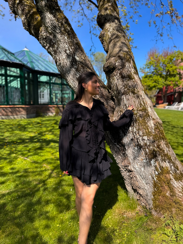 Frill Blouse - Black - Image 3