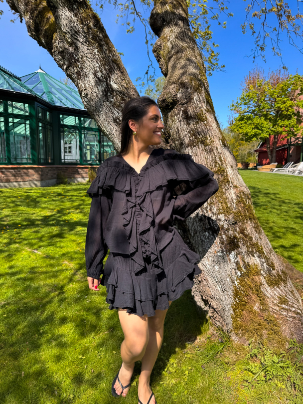 Frill Blouse - Black - Image 4