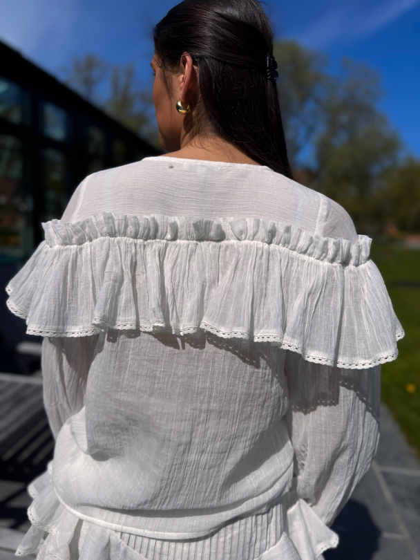 Frill Blouse - White - Image 2