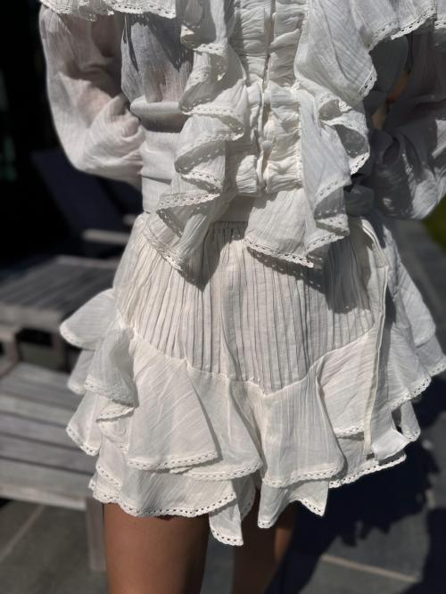 Frill Skirt Shorts - White