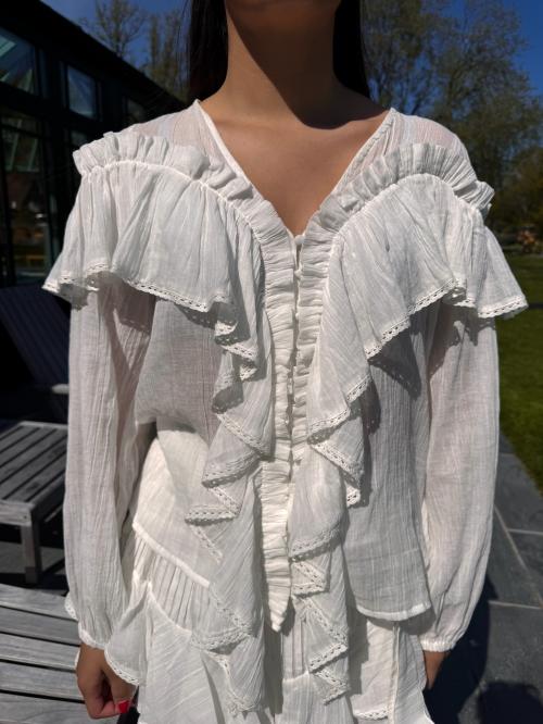 Frill Blouse - White