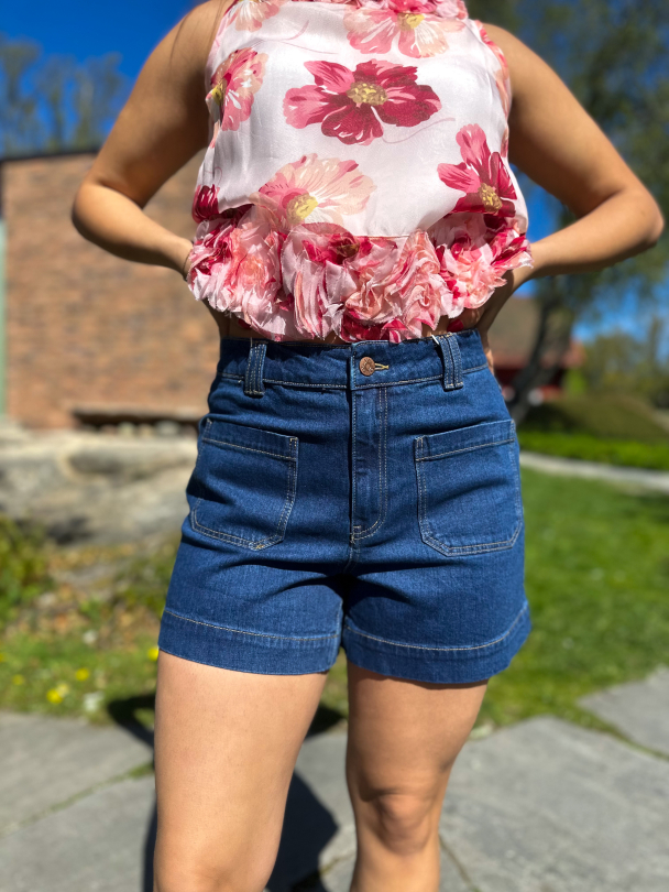 Nema Denim Shorts - Medium Blue Denim - Image 1