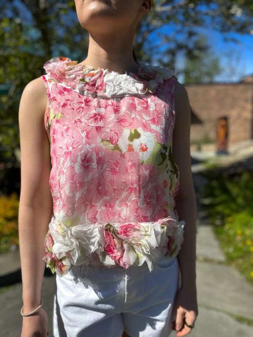 Organza Frilly Top -  Cherry Bloom 