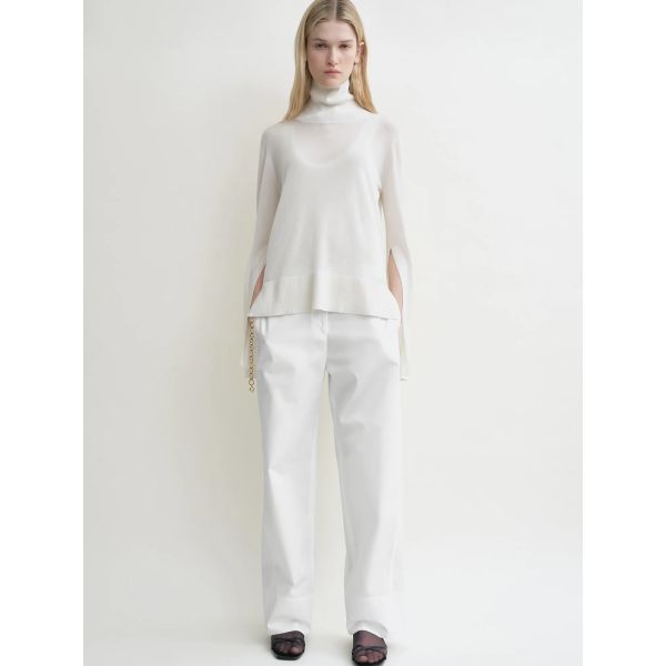 Twisted Seam Trousers White
