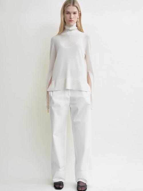 Twisted Seam Trousers White