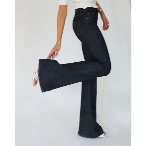Flared Denim - Dark Blue 
