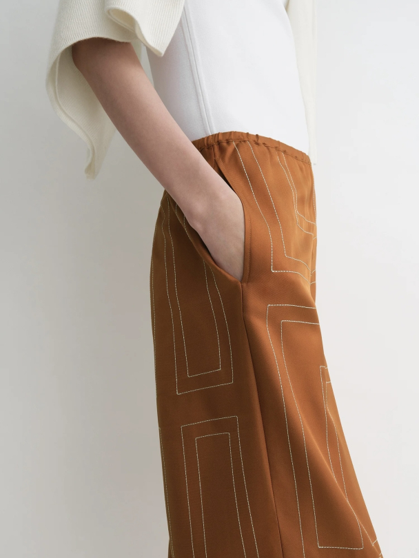 Monogram Silk Pj Bottoms Terracotta - Image 5