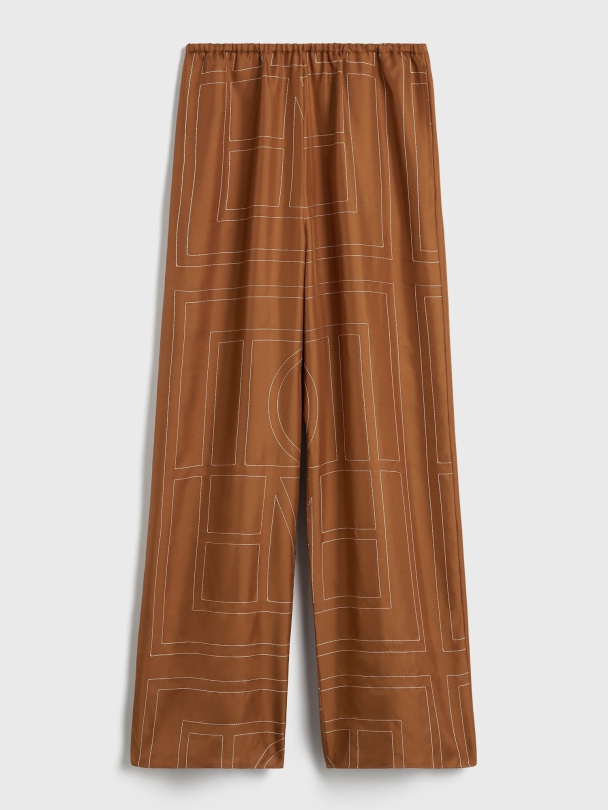 Monogram Silk Pj Bottoms Terracotta - Image 6