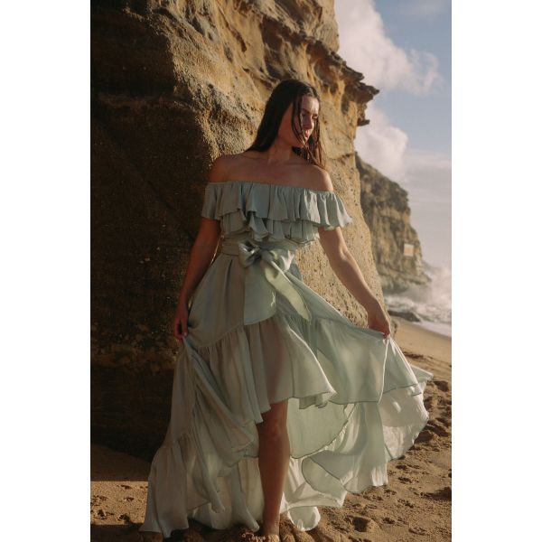 Seniorita Frill Dress - Soft Pistachio