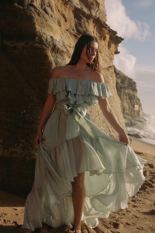 Seniorita Frill Dress - Soft Pistachio